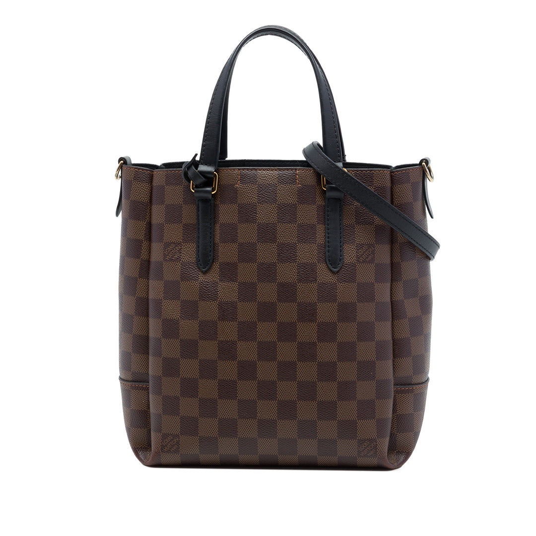 Louis Vuitton Sac à main Belmont Damier Ébène PM Marron – vue principale – GABY PARIS