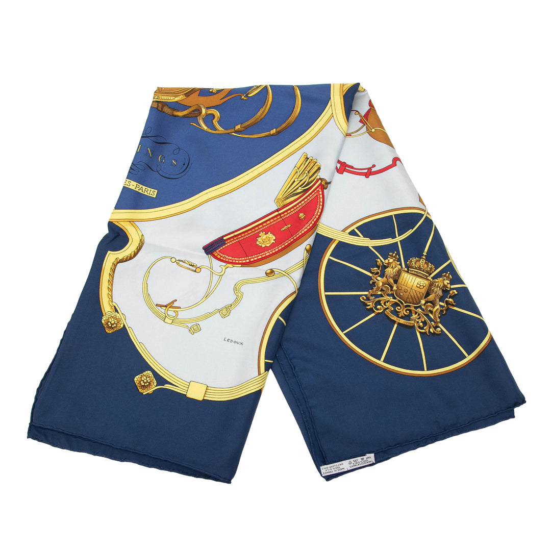 Hermès Springs Foulard 90 Bleu – vue principale – GABY PARIS