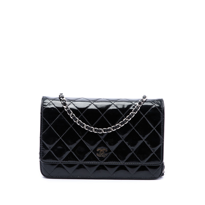 Chanel CC Matelassé Wallet on Chain Noir – vue principale – GABY PARIS