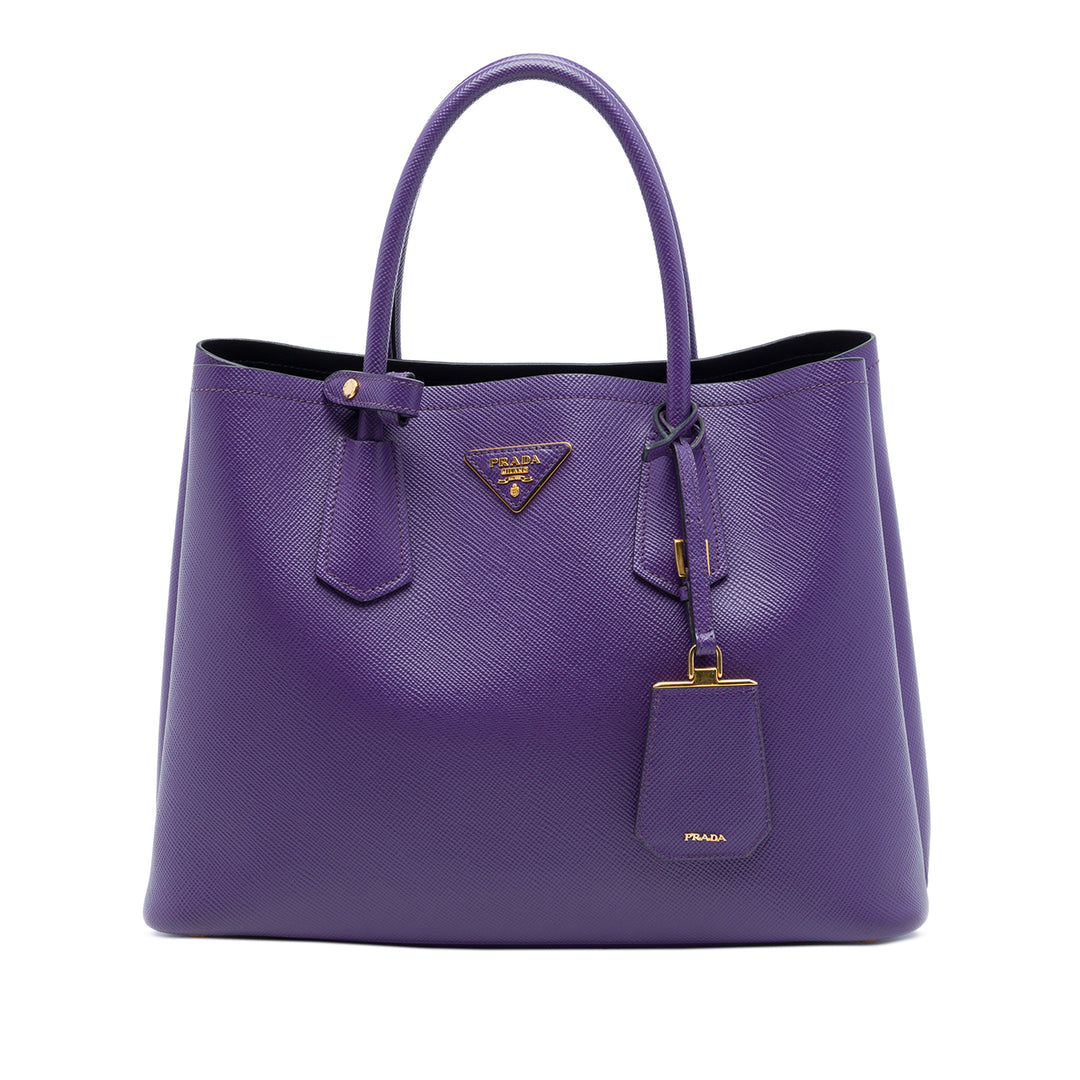 Prada Double Sac Moyen Cuir Saffiano