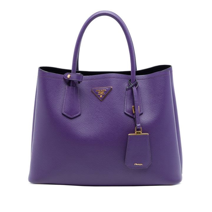 Prada Double Sac Moyen Cuir Saffiano