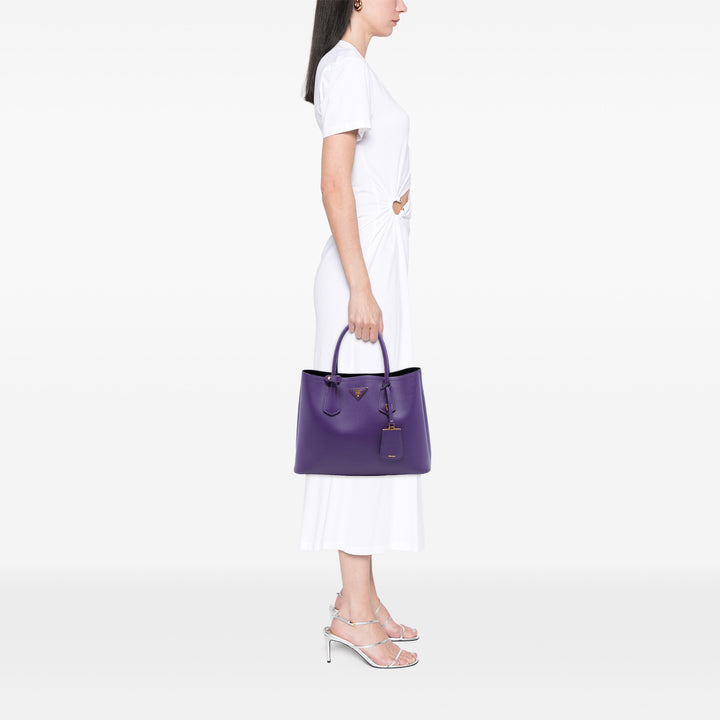 Prada Double Sac Moyen Cuir Saffiano