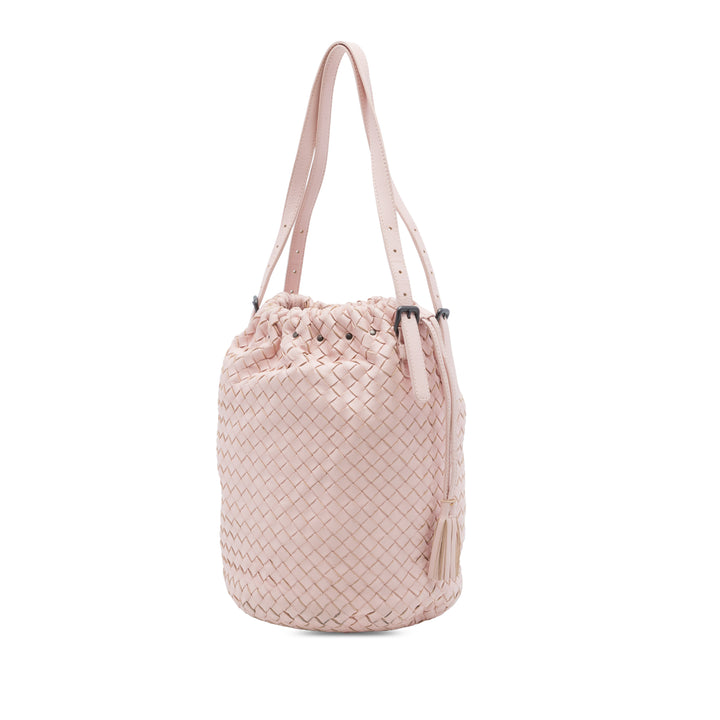 Bottega Veneta Intrecciato Sac à cordon seau nappa Rose – vue 2 – GABY PARIS
