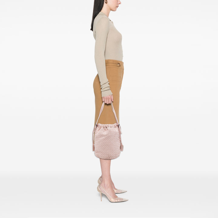 Bottega Veneta Intrecciato Sac à cordon seau nappa Rose – vue 6 – GABY PARIS