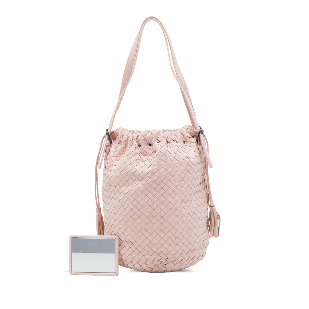 Bottega Veneta Intrecciato Sac à cordon seau nappa Rose – vue 7 – GABY PARIS