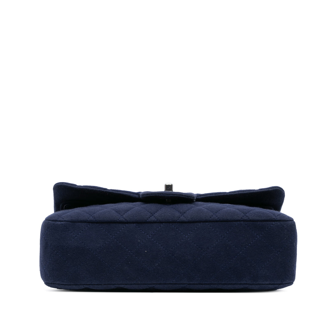 Medium Classic Jersey Double Flap Blue - Gaby Paris