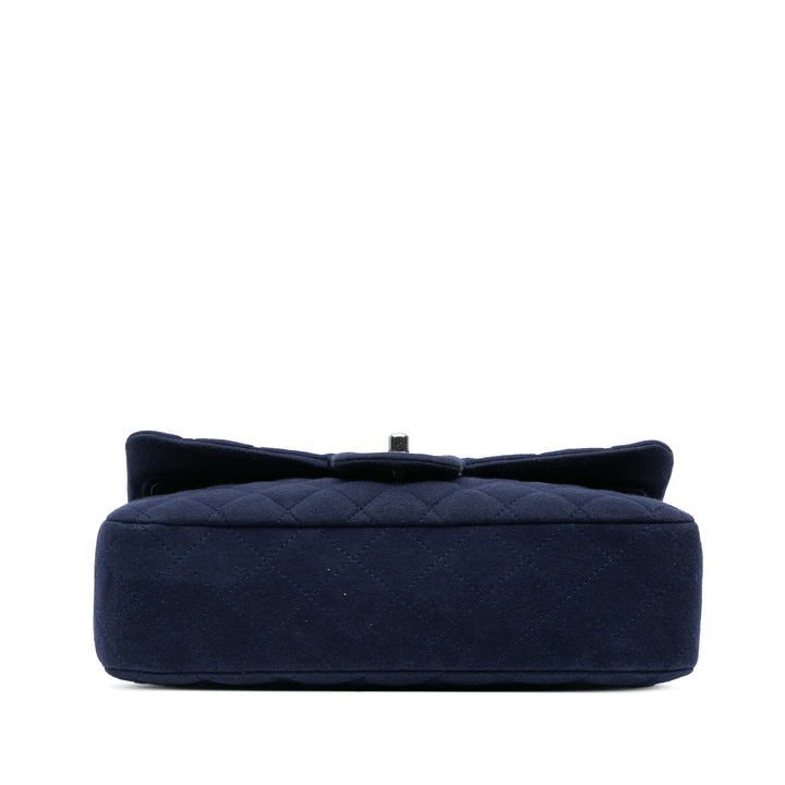 Medium Classic Jersey Double Flap Blue - Gaby Paris