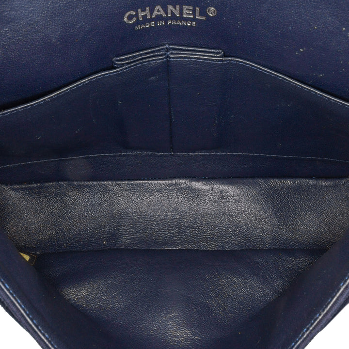 Medium Classic Jersey Double Flap Blue - Gaby Paris