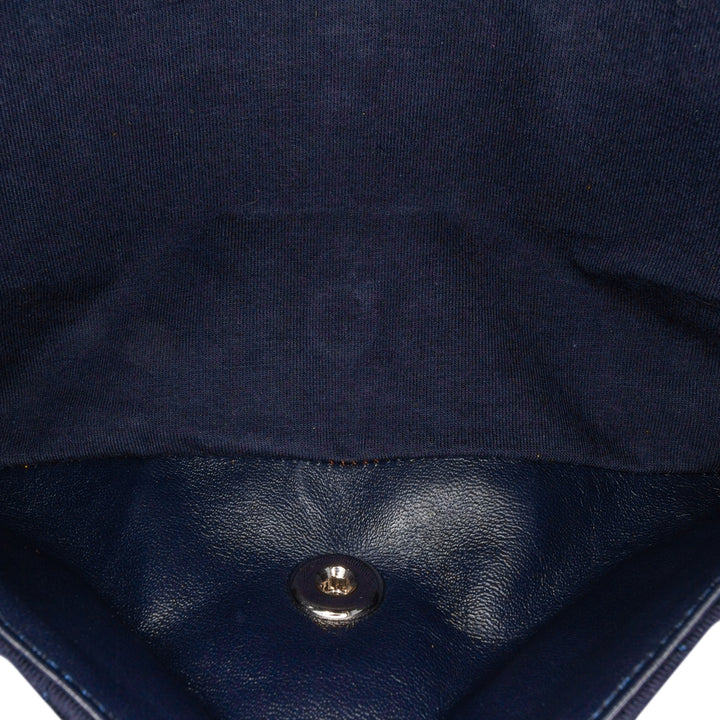 Medium Classic Jersey Double Flap Blue - Gaby Paris