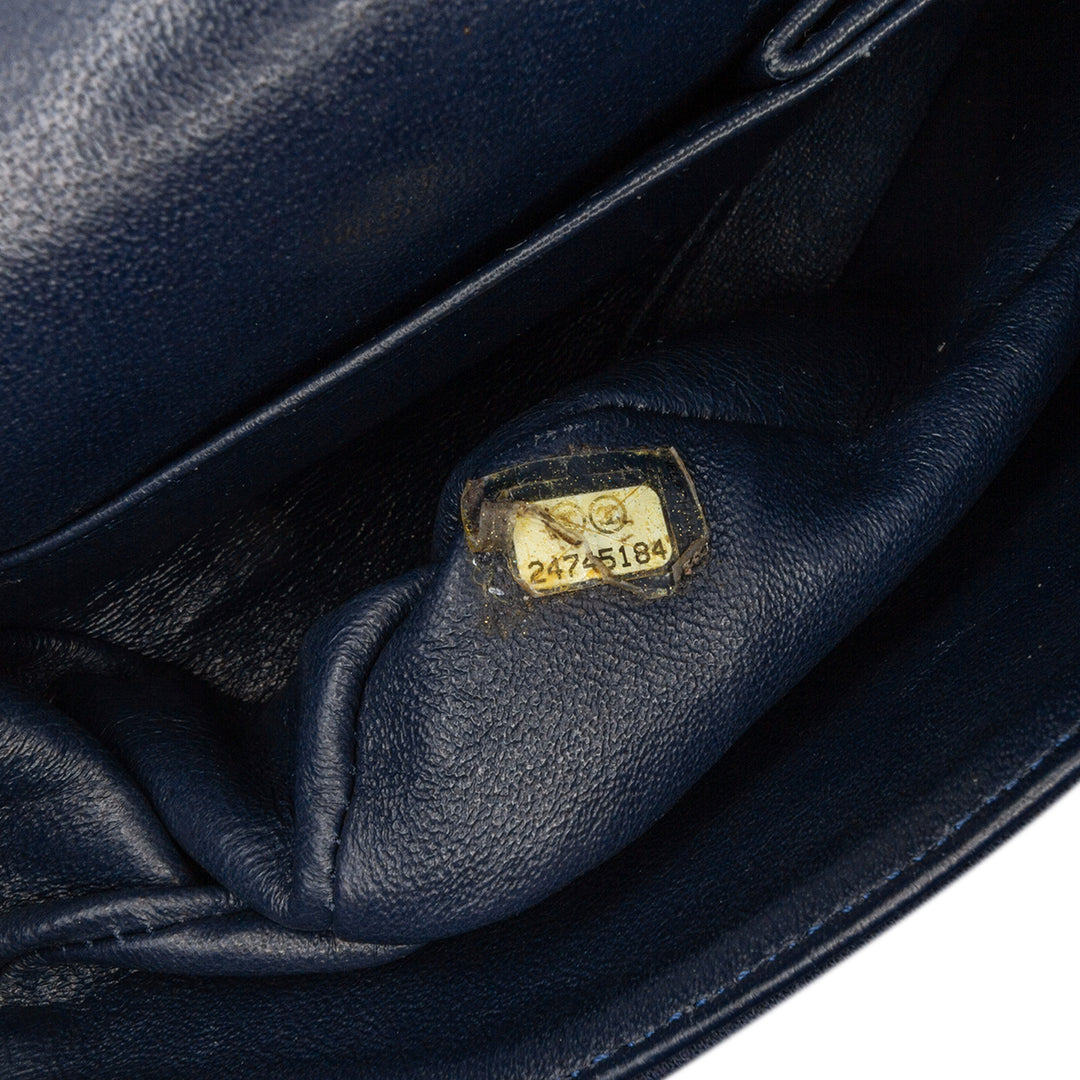 Medium Classic Jersey Double Flap Blue - Gaby Paris