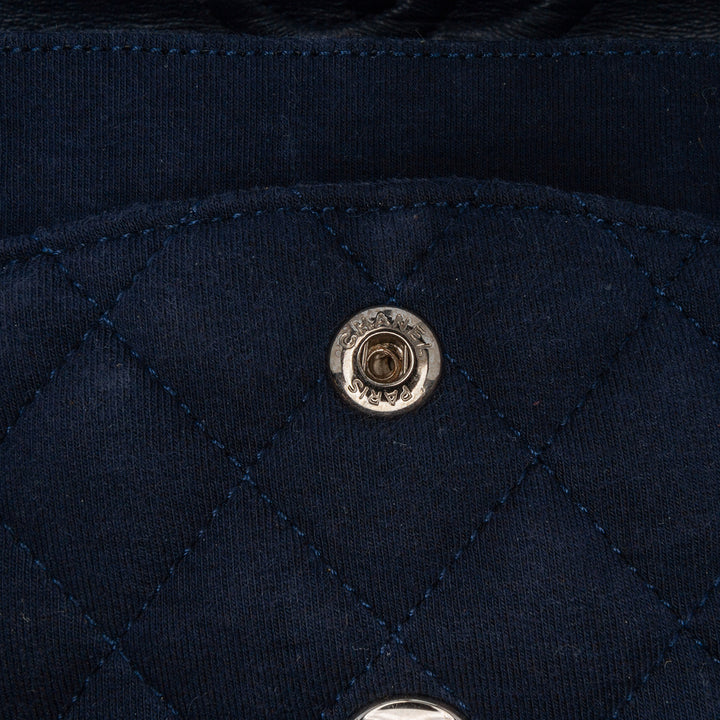 Medium Classic Jersey Double Flap Blue - Gaby Paris