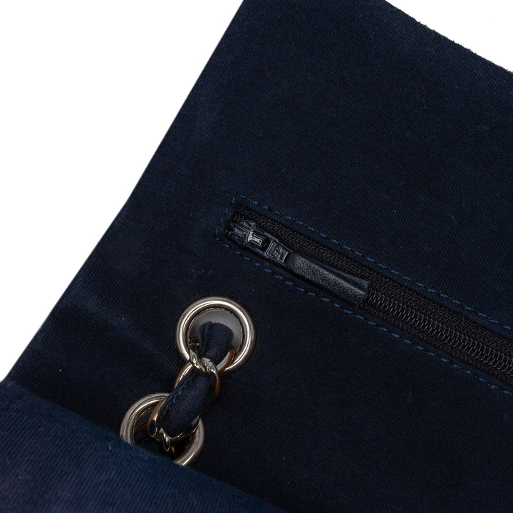 Medium Classic Jersey Double Flap Blue - Gaby Paris