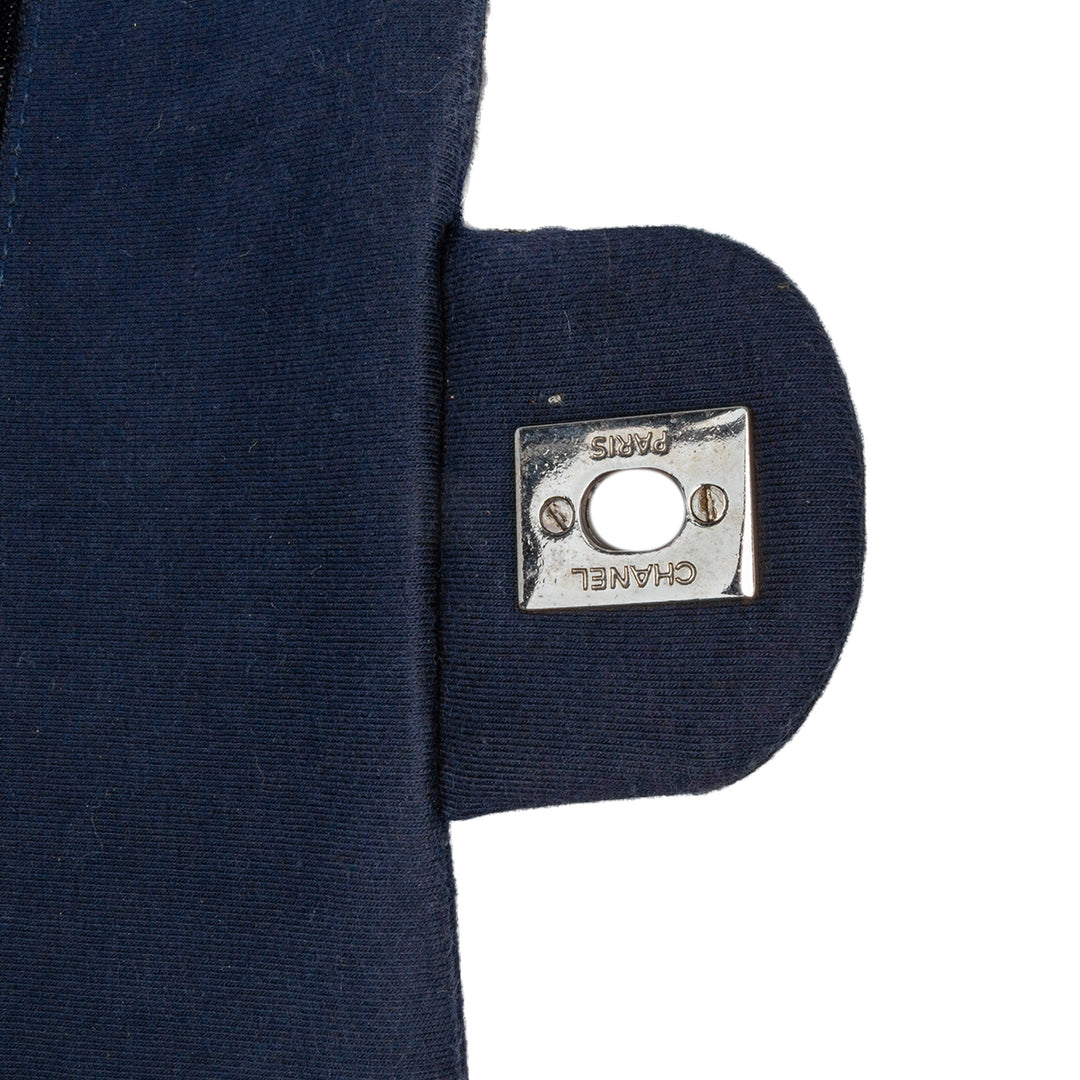 Medium Classic Jersey Double Flap Blue - Gaby Paris