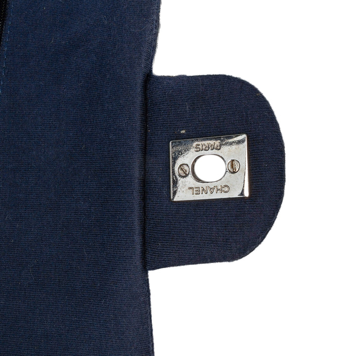 Medium Classic Jersey Double Flap Blue - Gaby Paris