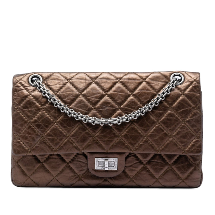 Chanel Matelassé Metallic vieilli Cuir de veau Reissue 2.55 Double rabat 226