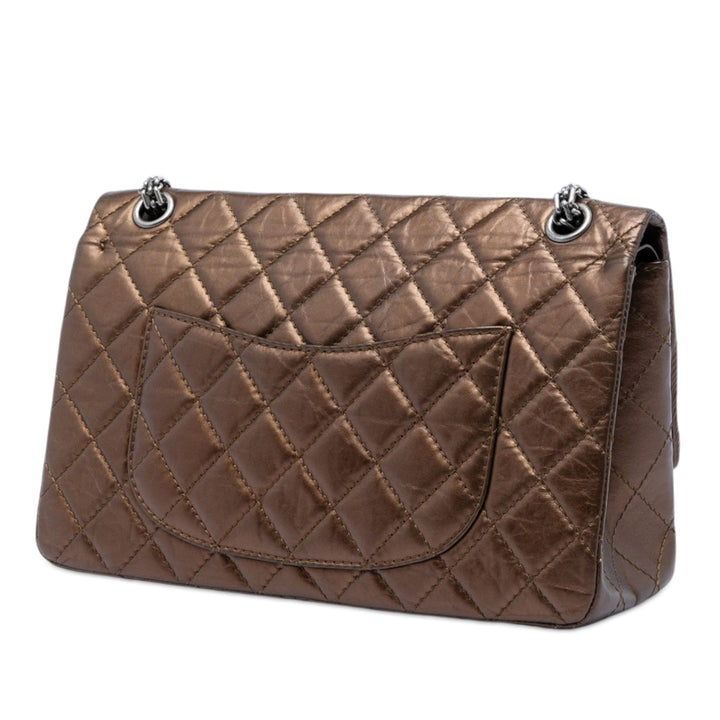 Chanel Matelassé Metallic vieilli Cuir de veau Reissue 2.55 Double rabat 226