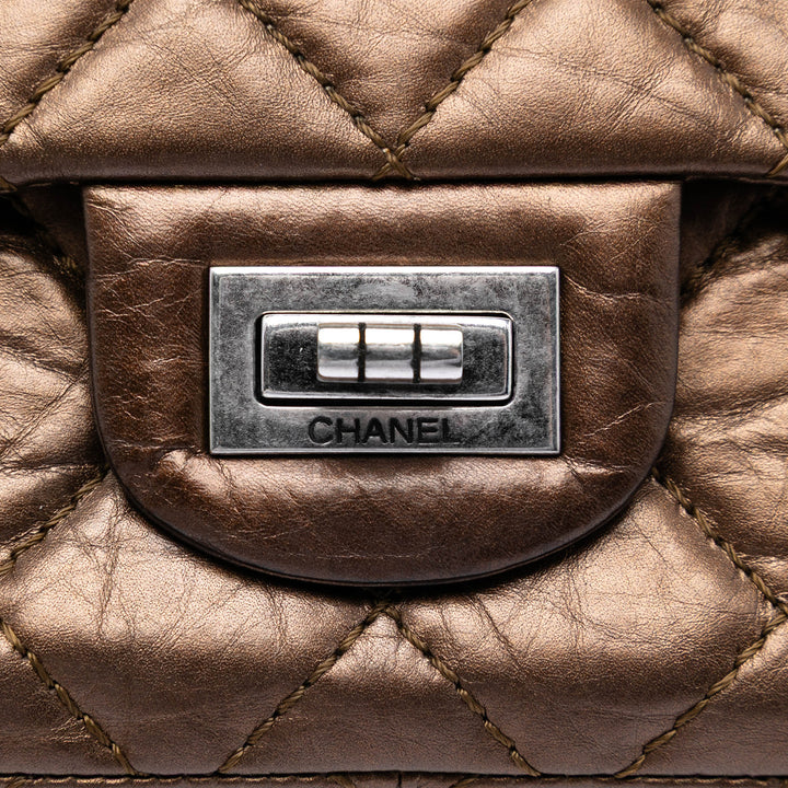 Chanel Matelassé Metallic vieilli Cuir de veau Reissue 2.55 Double rabat 226