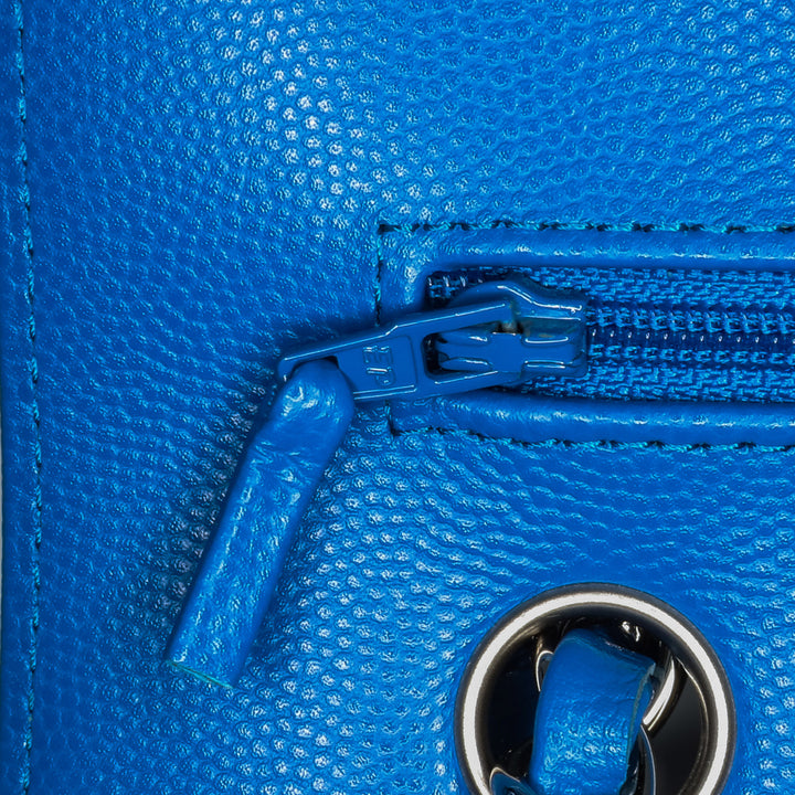 Medium Classic Chevron Caviar Double Flap Blue - Gaby Paris
