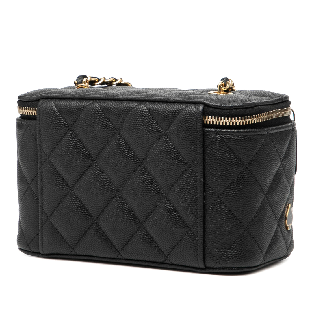Chanel Small Matelassé Caviar Coco Casino Vanity avec chaîne
