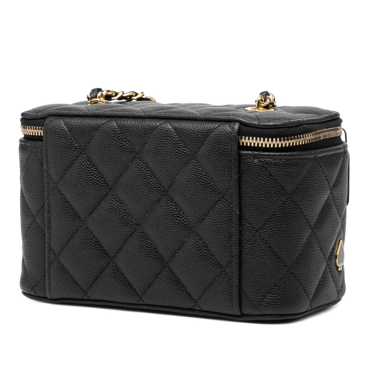 Chanel Small Matelassé Caviar Coco Casino Vanity avec chaîne
