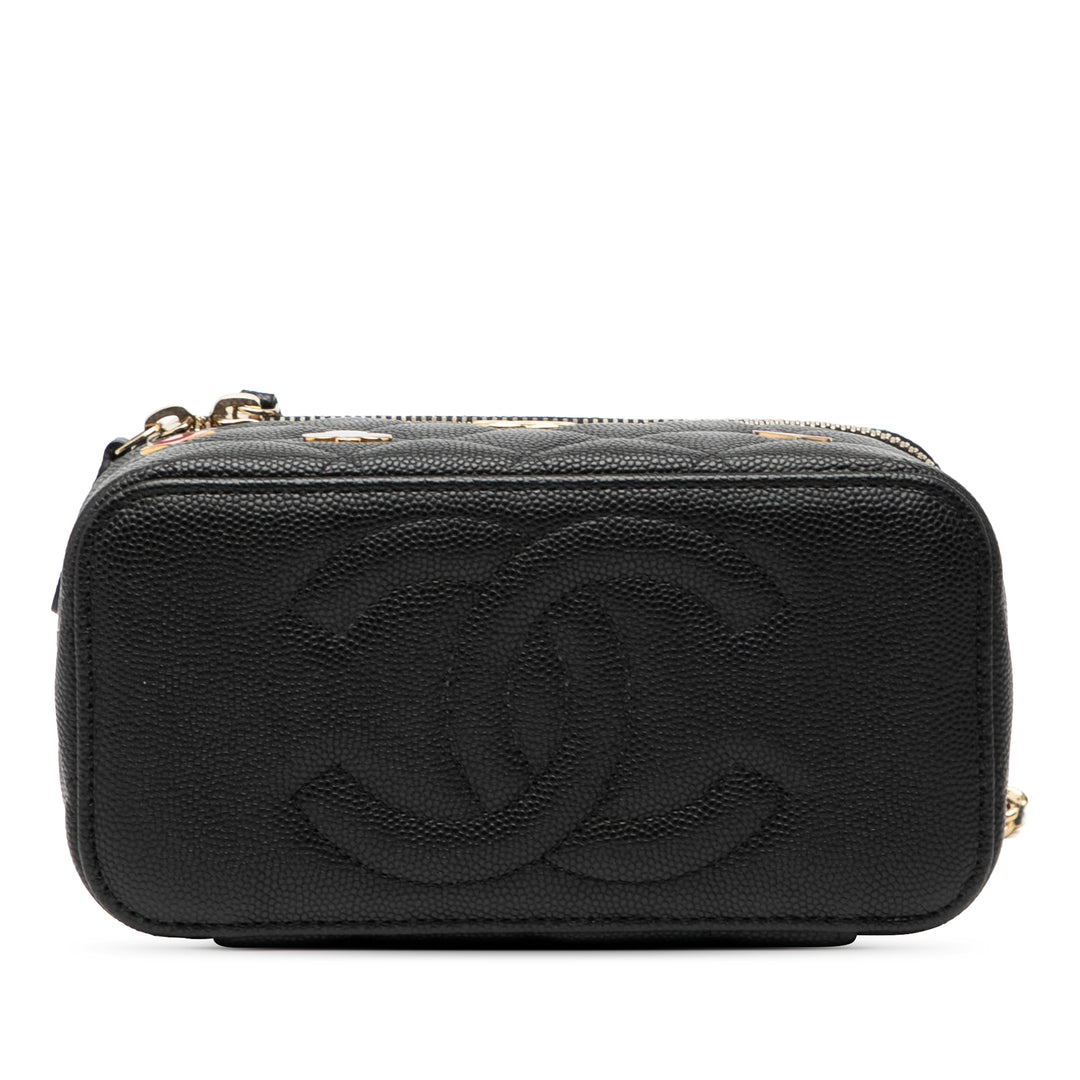 Chanel Small Matelassé Caviar Coco Casino Vanity avec chaîne