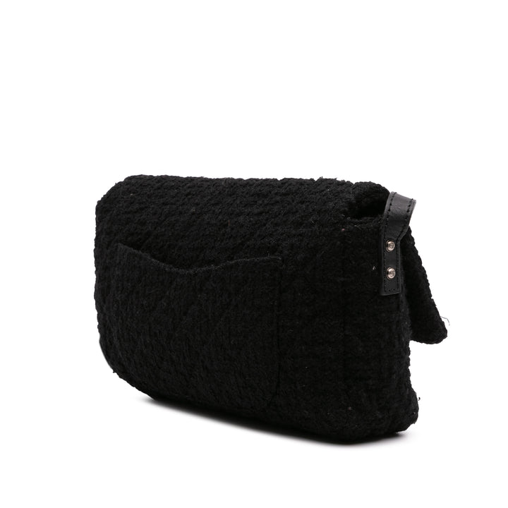 Jumbo Reissue 2.55 Quilted Tweed Easy Messenger Flap Black - Gaby Paris