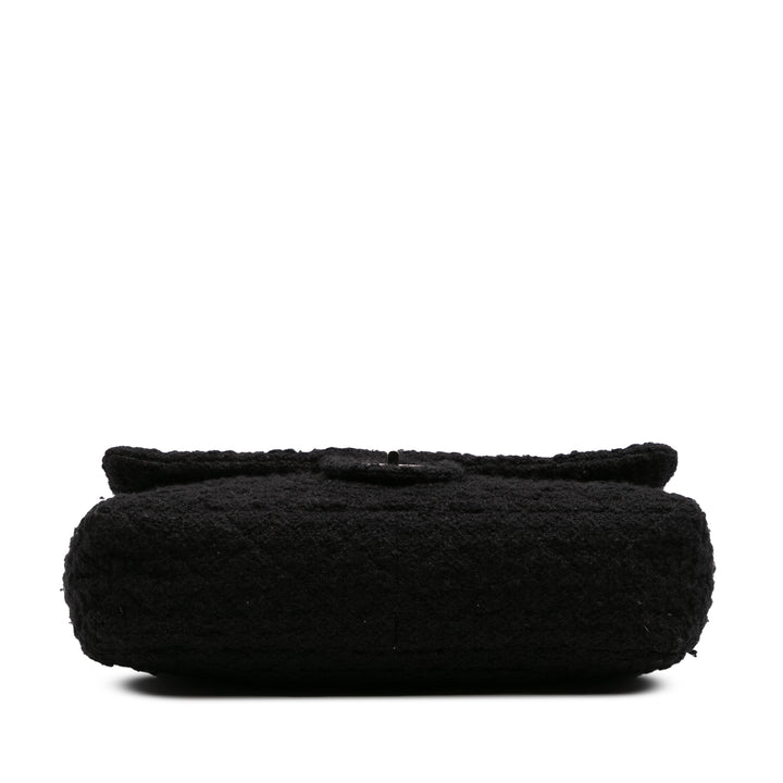 Jumbo Reissue 2.55 Quilted Tweed Easy Messenger Flap Black - Gaby Paris