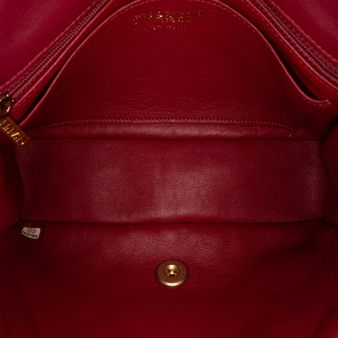 Medium Braided Classic Tweed Single Flap Red - Gaby Paris