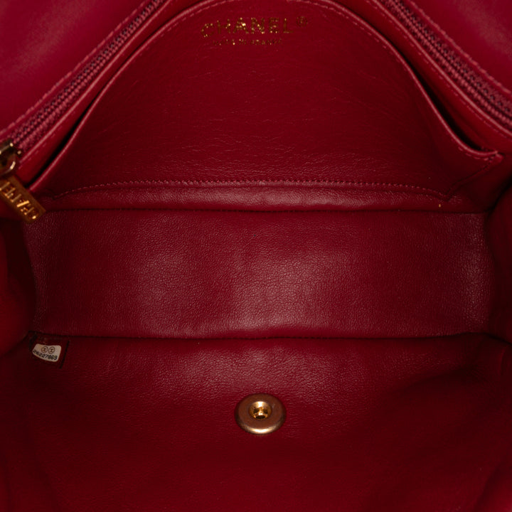 Medium Braided Classic Tweed Single Flap Red - Gaby Paris