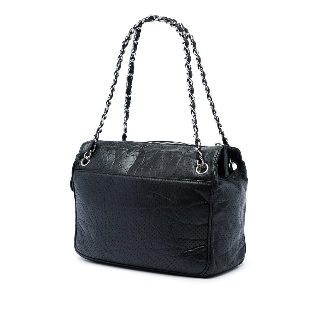 perforé 50s Sac Cuir de veau Noir