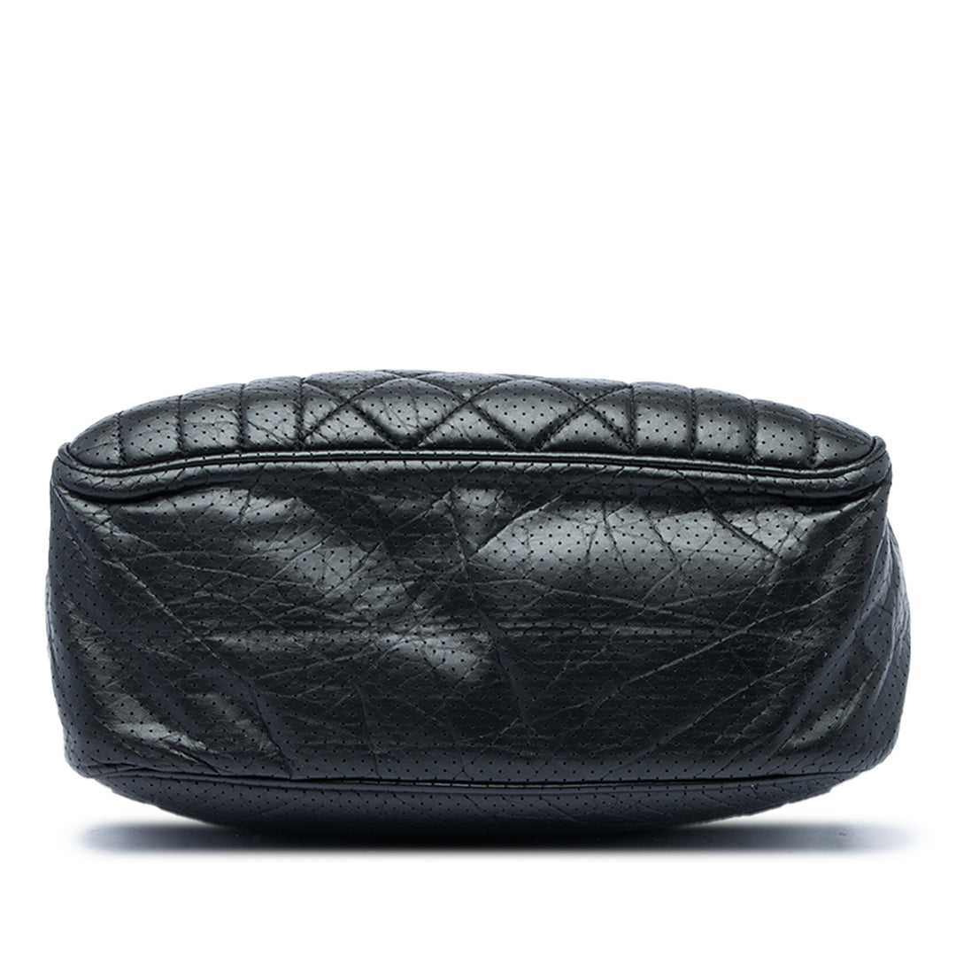 perforé 50s Sac Cuir de veau Noir