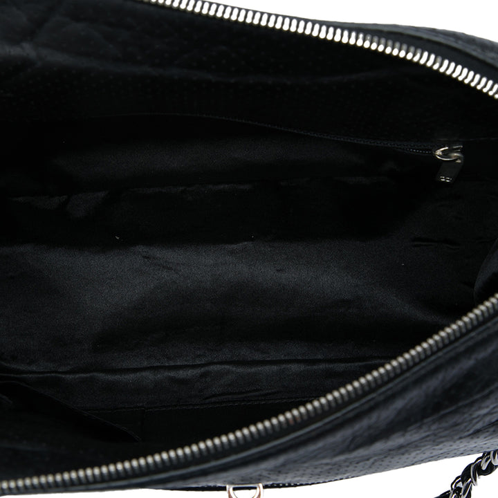 perforé 50s Sac Cuir de veau Noir