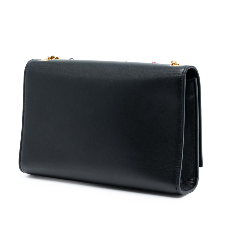 Saint Laurent Medium Cuir Monogram Kate Jewel Stud Sac porté croisé