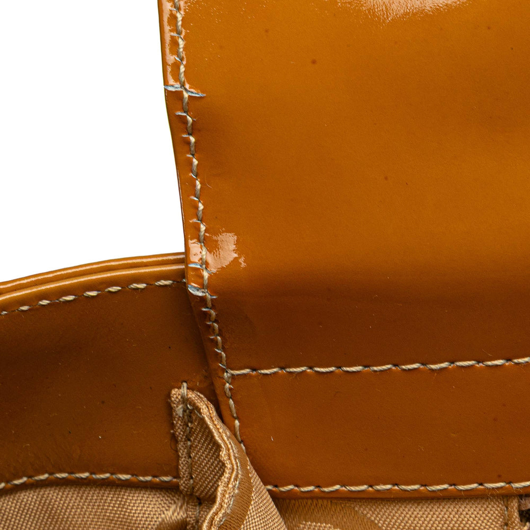 CC Square Quilted Patent Tote Brown - Gaby Paris
