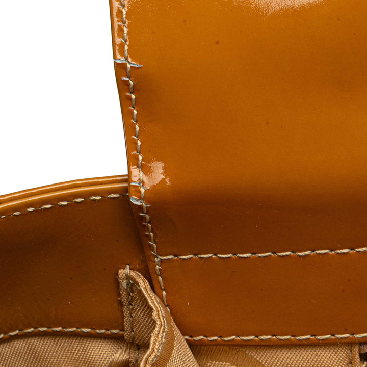 CC Square Quilted Patent Tote Brown - Gaby Paris
