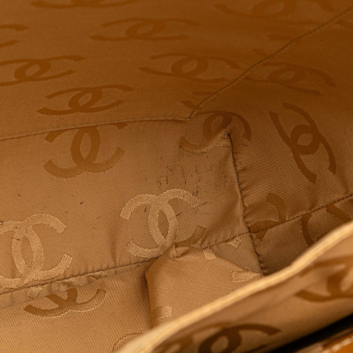 CC Square Quilted Patent Tote Brown - Gaby Paris