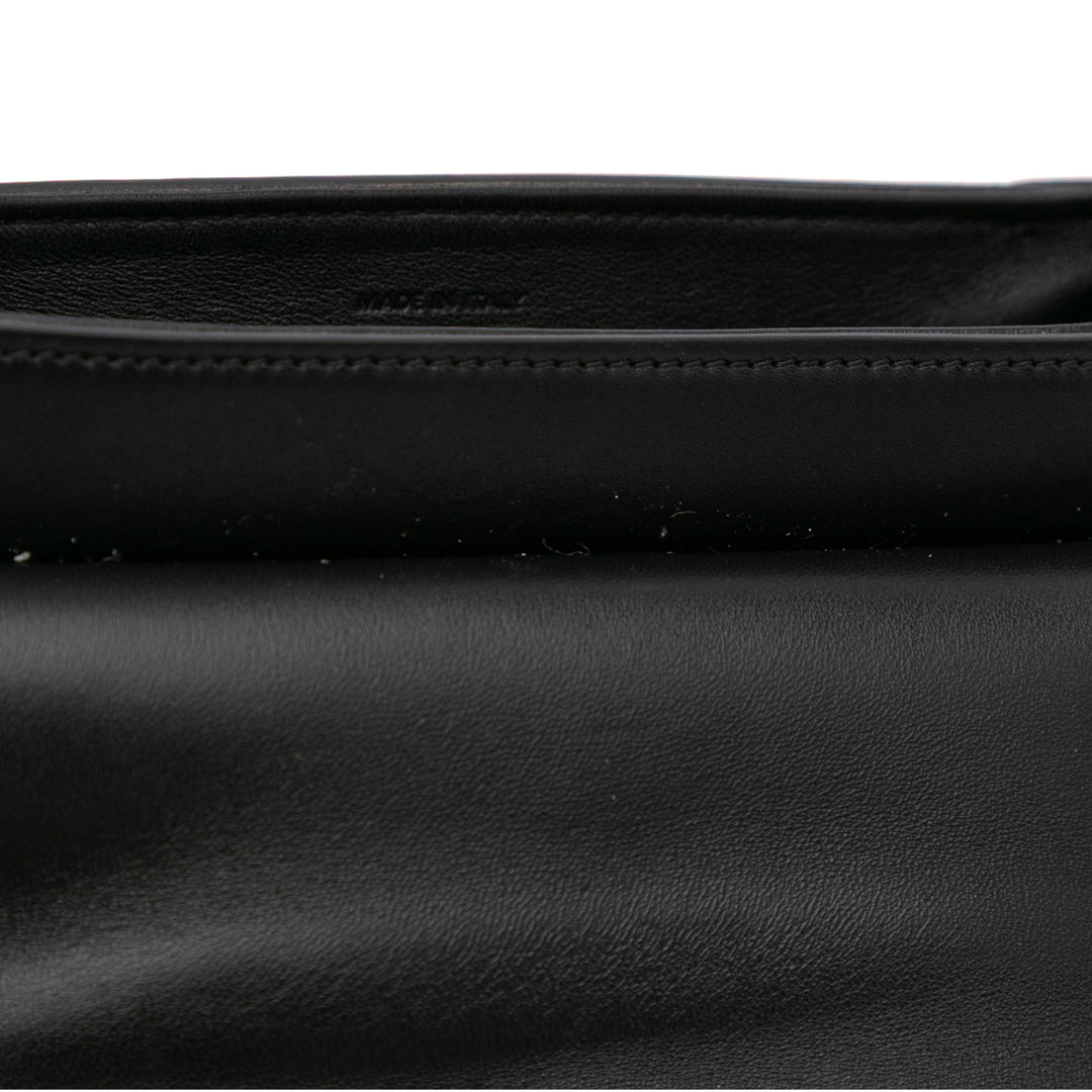 Small Calfskin Besace 16 Crossbody Black - Gaby Paris