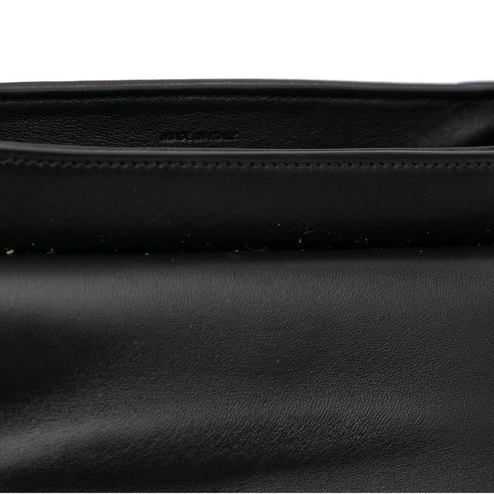 Small Calfskin Besace 16 Crossbody Black - Gaby Paris