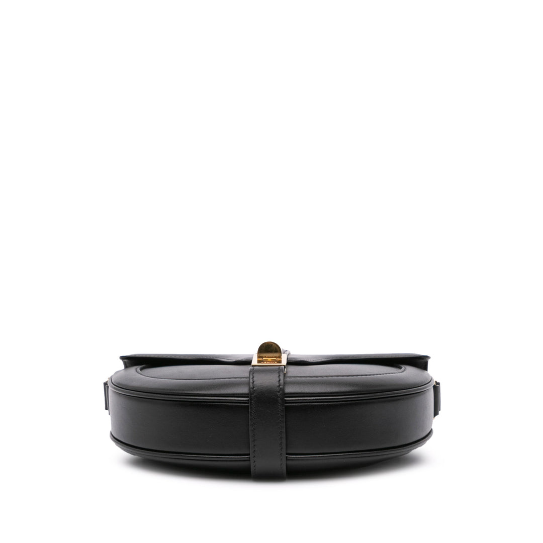 Small Calfskin Besace 16 Crossbody Black - Gaby Paris
