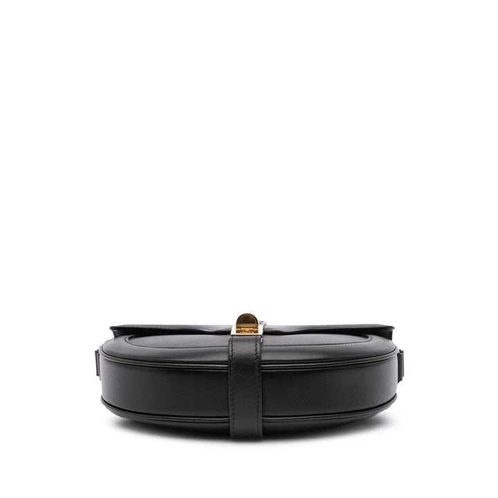 Small Calfskin Besace 16 Crossbody Black - Gaby Paris