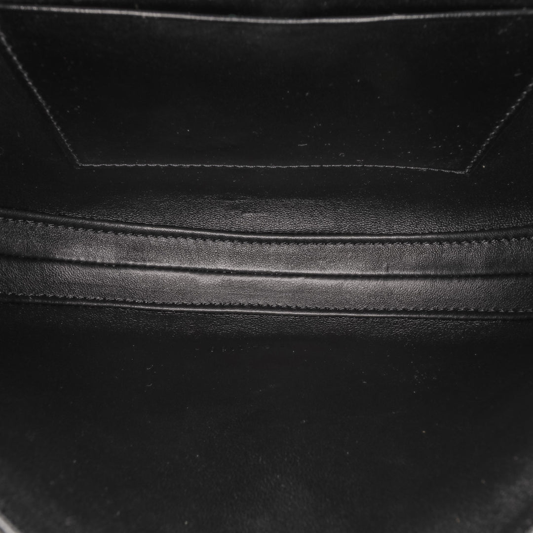 Small Calfskin Besace 16 Crossbody Black - Gaby Paris