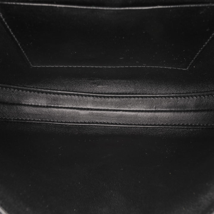 Small Calfskin Besace 16 Crossbody Black - Gaby Paris
