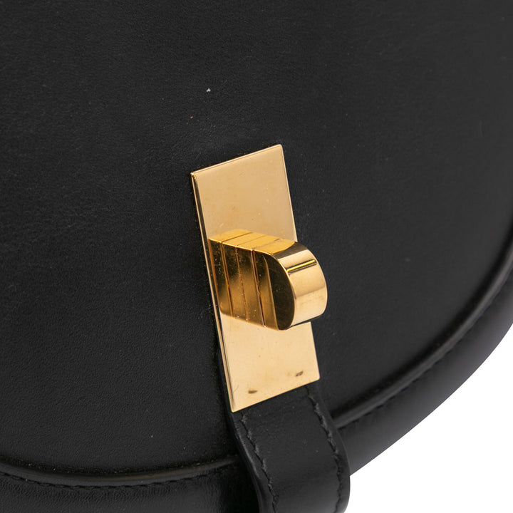 Small Calfskin Besace 16 Crossbody Black - Gaby Paris