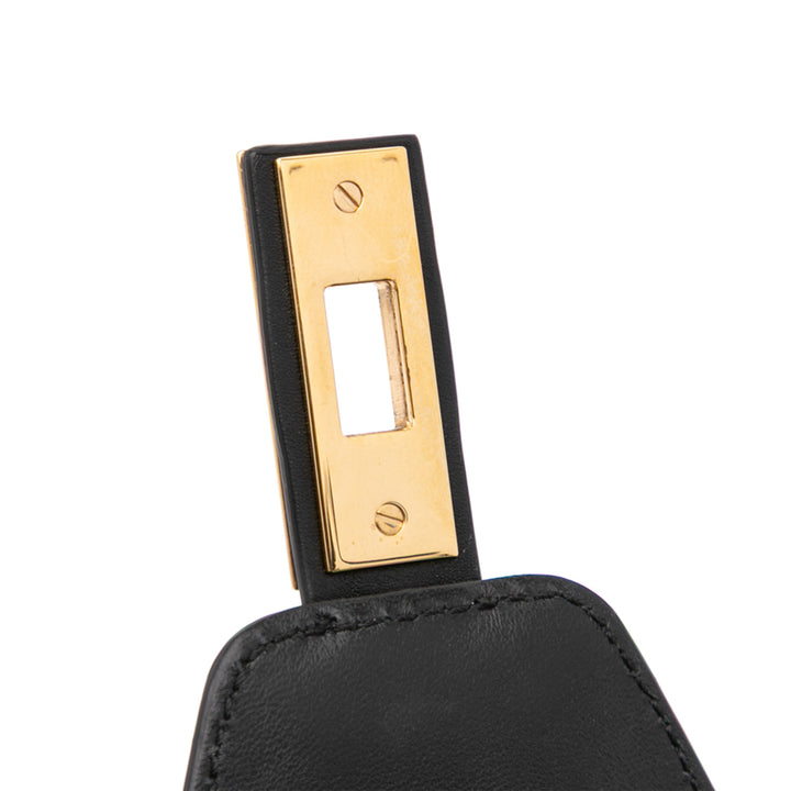 Small Calfskin Besace 16 Crossbody Black - Gaby Paris