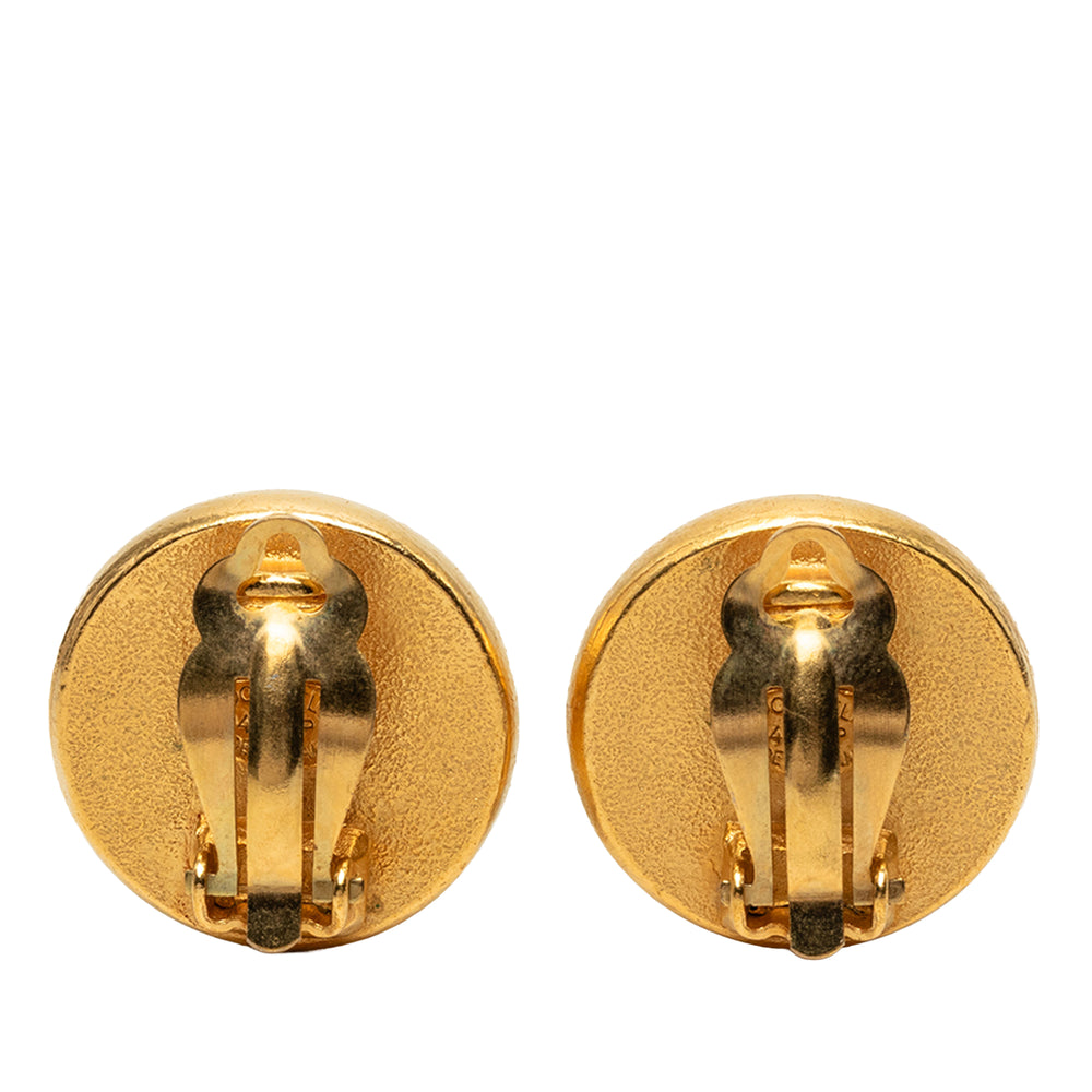 Chanel plaqué Perles fantaisie Rond À clip Boucles d'oreilles Doré – vue 2 – GABY PARIS