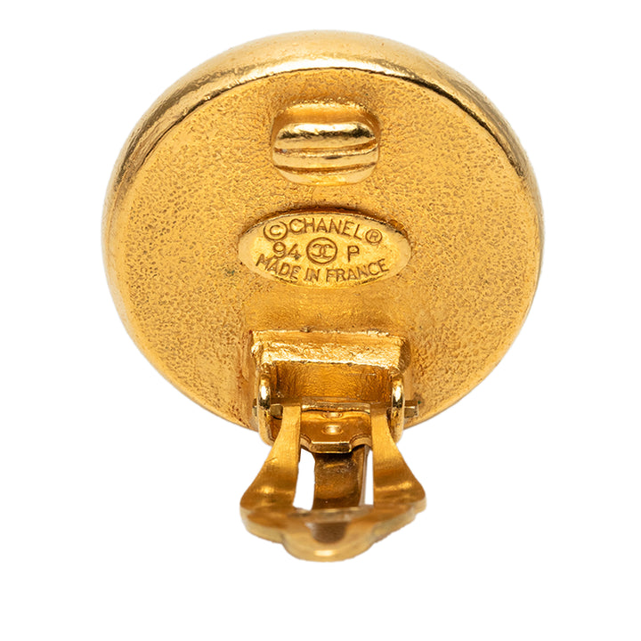 Chanel plaqué Perles fantaisie Rond À clip Boucles d'oreilles Doré – vue 3 – GABY PARIS
