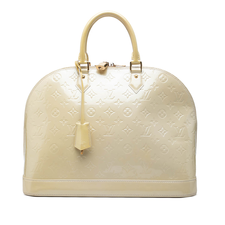 Louis Vuitton Alma GM Cuir verni Monogram Beige