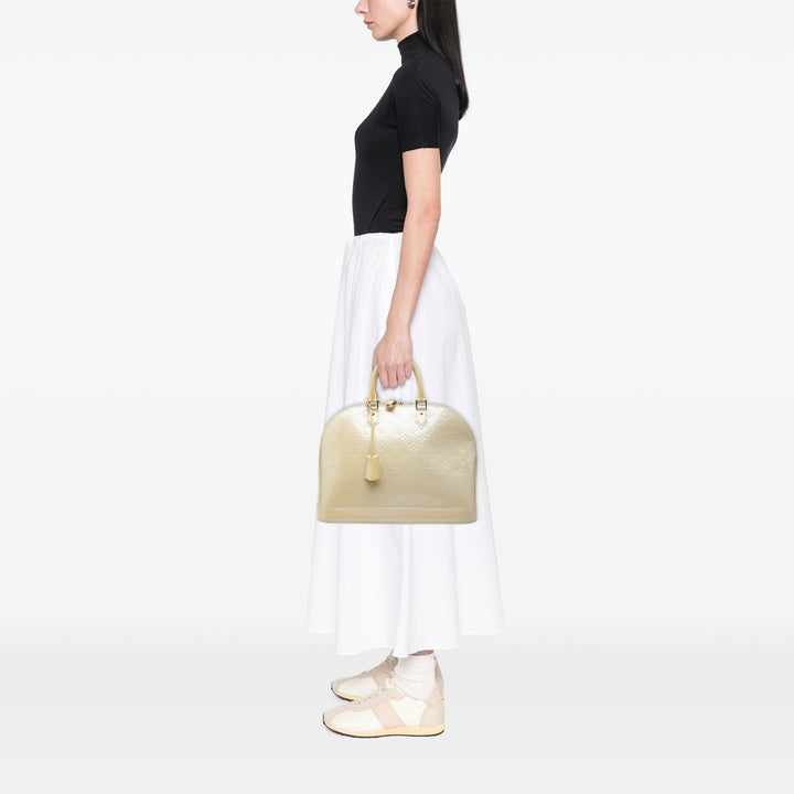 Louis Vuitton Alma GM Cuir verni Monogram Beige
