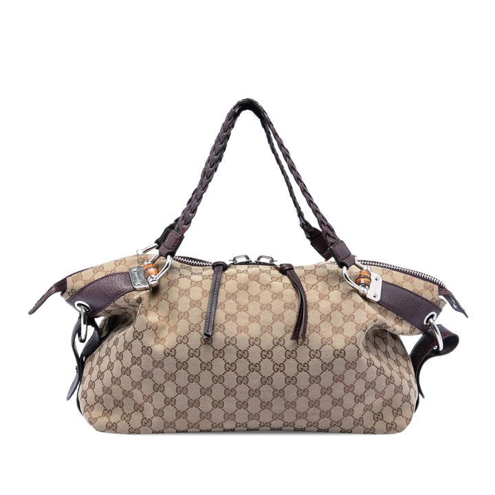 Gucci Medium GG Toile Bamboo Bar Cabas