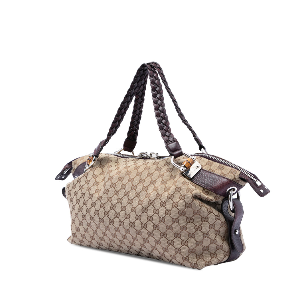 Gucci Medium GG Toile Bamboo Bar Cabas